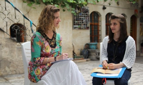 Interviewing Maila Hasso, a Syrian refugee, in Turkey